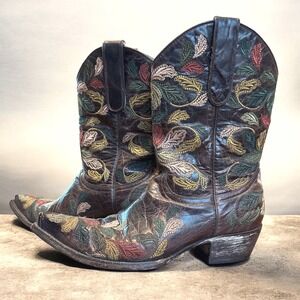 Old Gringo Brown Embroidered Cowboy Boots Size 8